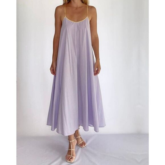 NWT ELF Bali Gabriella Open Back Lilac Cottagecore Slip Dress Women's Medium - Picture 1 of 10